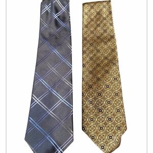 Ike Behar Elegant Blue and John Nordstrom Gold Men's Ties